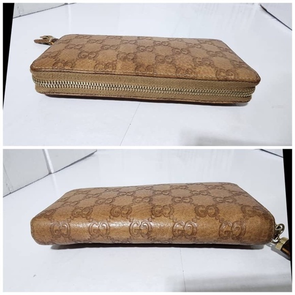 Authentic GUCCI Vintage Guccissima Bamboo Tassel Zip Around Wallet Light Brown - Picture 4 of 13